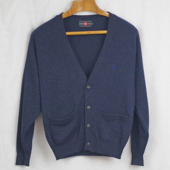 Vintage Playboy Executive Lambswool Logo Button Up Cardigan Medium - Picture 1 of 9
